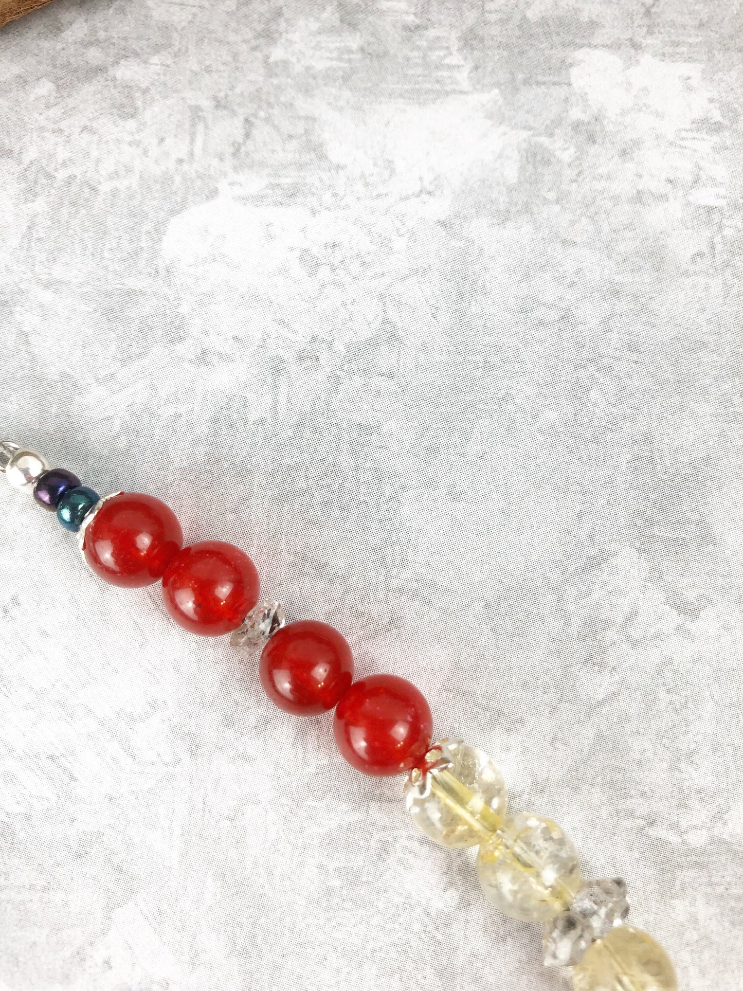 Crystal Chakra Meditation Breathbeads, Luck and Knowledge Handmade Mala, Crystal Beads, Lava Beads with Sterling Silver