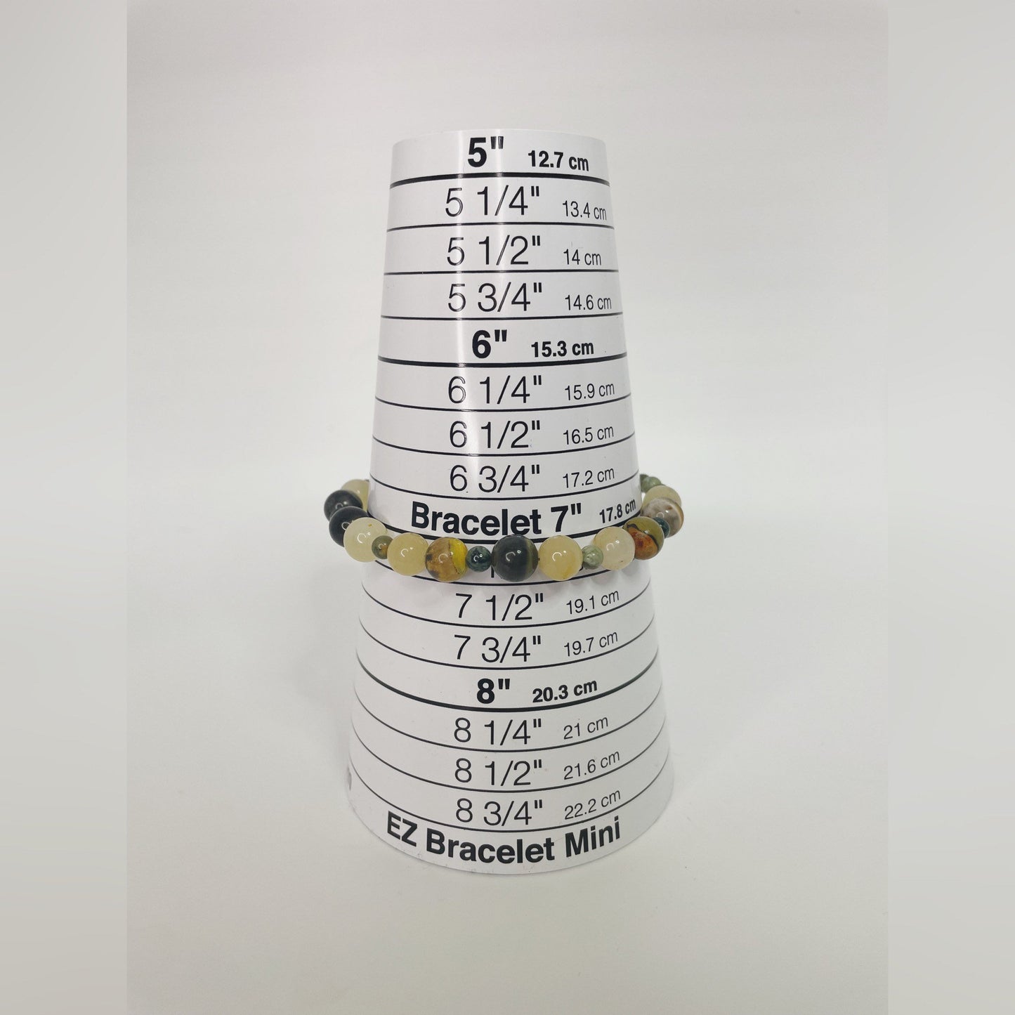 Crystal Gemstone Breathbeads Mediation Bracelet. Bumblebee Jasper, Yellow and Kambaba Jasper and Sterling Silver Clasp