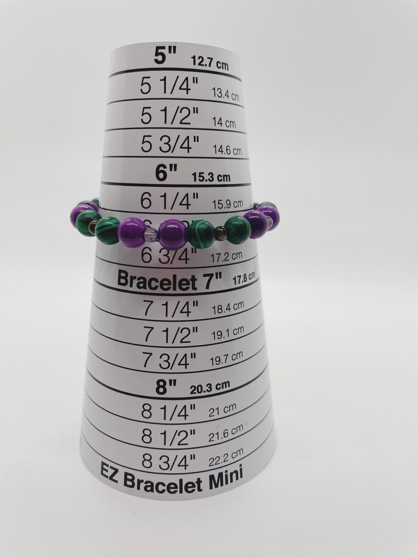Malachite, Sugalite, Gold Obsidian, and Amethyst Breathbeads Bracelet with Sterling Silver Clasp
