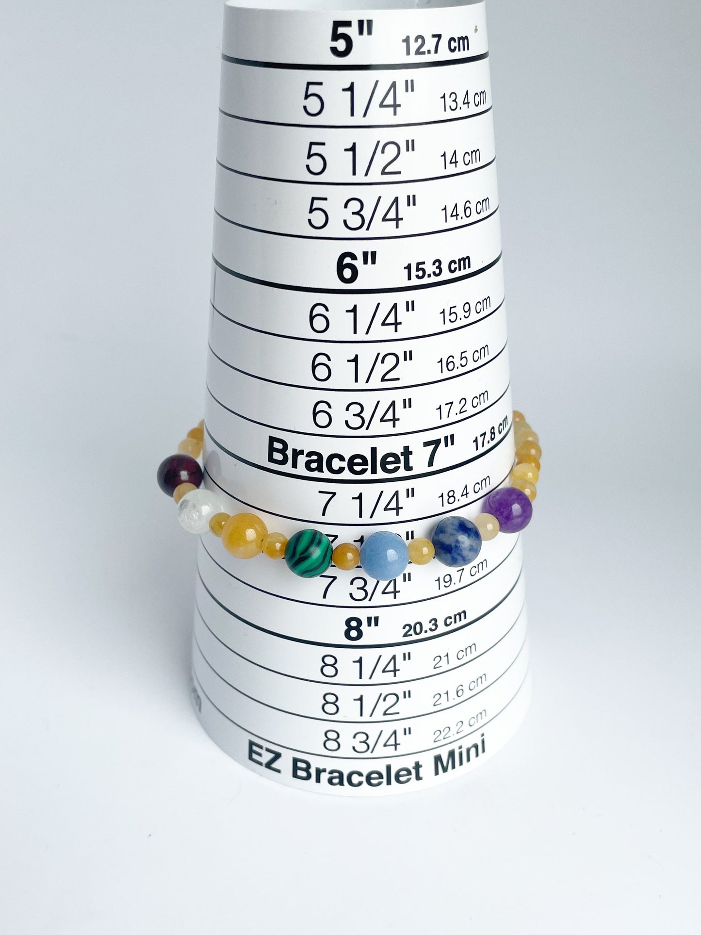 Chakra Gemstone Bracelet with Sterling Silver Clasp. Jasper, Moonstone, Serpentine, Malachite, Sodalite, Cave Calcite, Amethyst