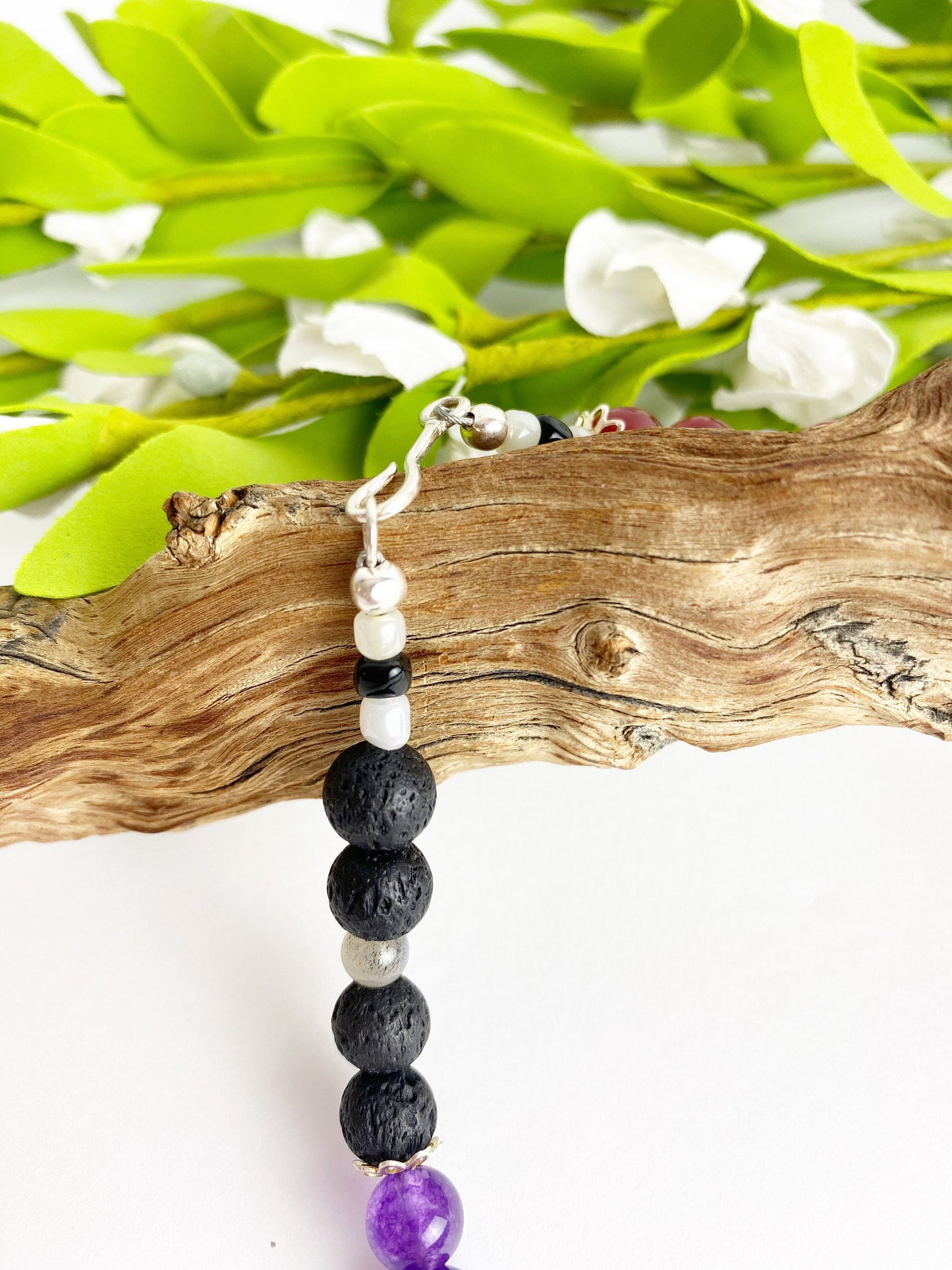 Dare to Dream Crystal Breathbeads Meditation Mala with Citrine, Tiger's Eye, Jade, Turquoise, Lapis, Amethyst, Lava Rock and Sterling Silver