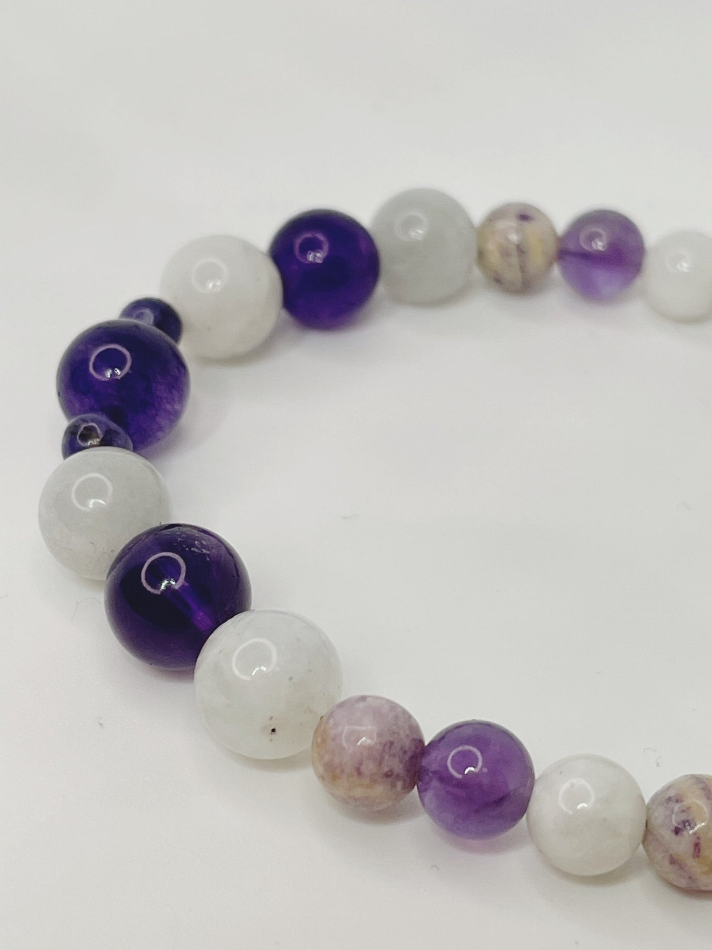 Best Life Bracelet: Charoite, Moonstone, and Amethyst Gemstone Bracelet with Sterling Silver