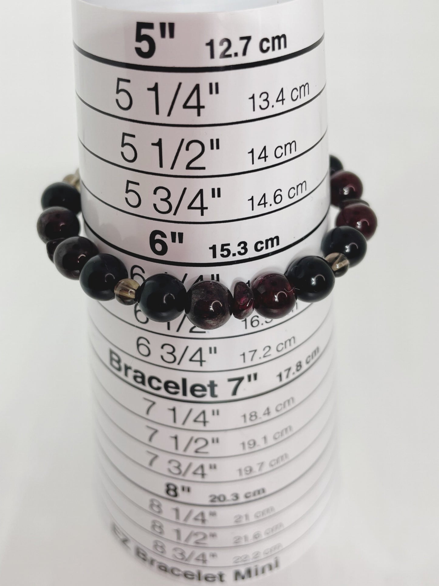 Garnet, Onyx, Smokey Quartz Breathbeads Bracelet with Sterling Silver