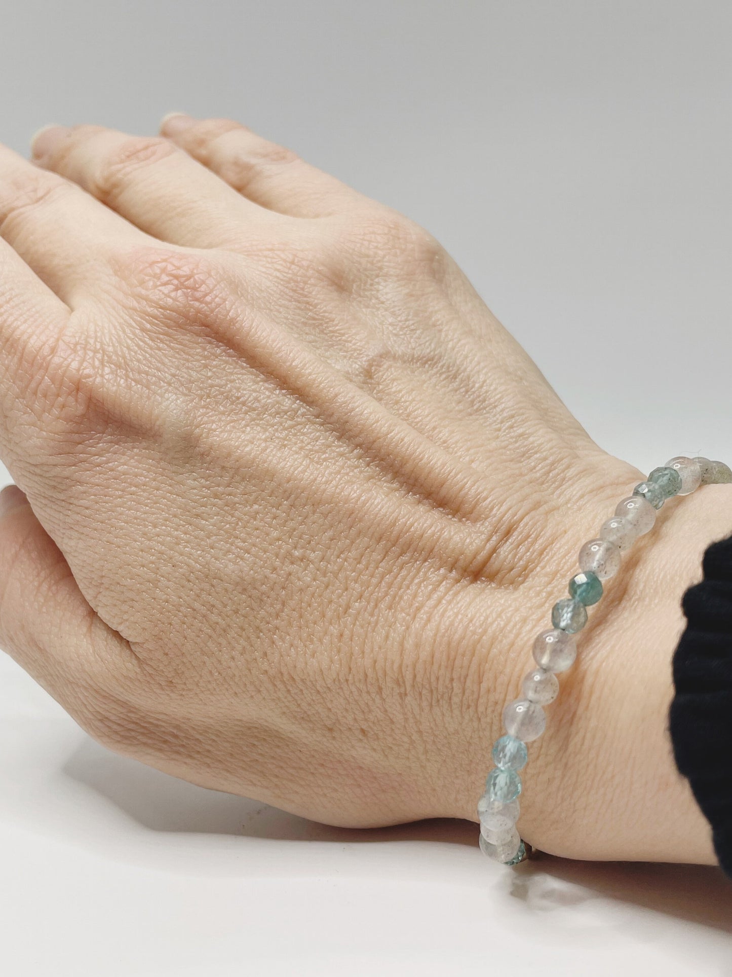 Apatite and Labradorite Gemstone Bracelet with Sterling Silver Clasp