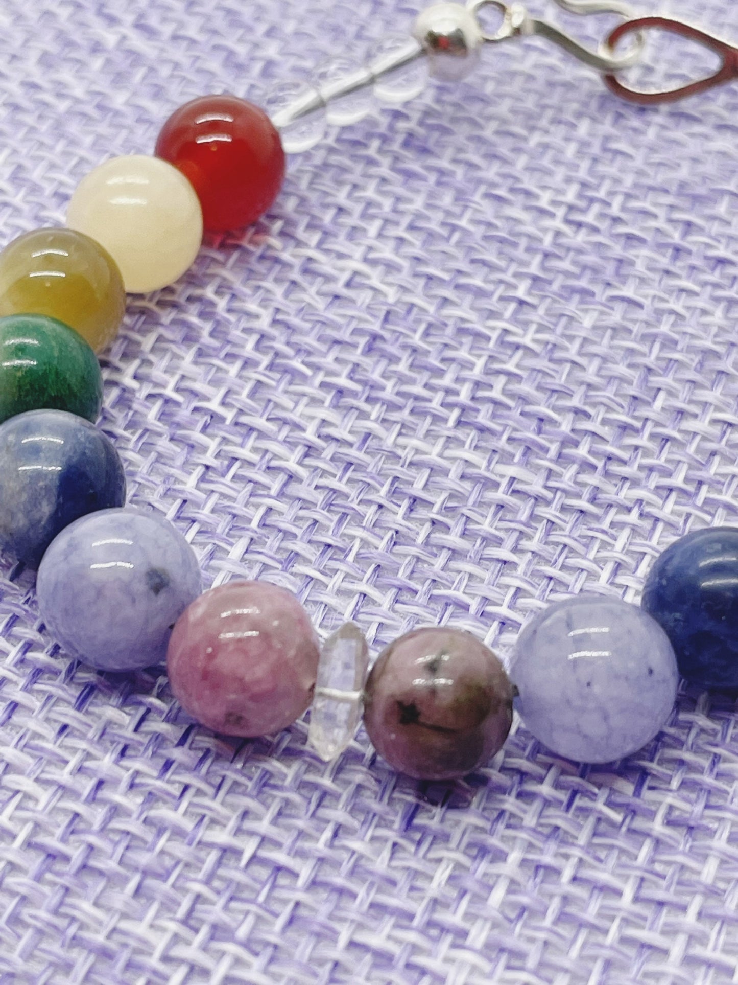 Crystal Beaded Chakra Bracelet with Sterling Silver