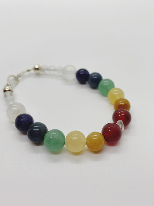 Bigger and Better Chakra Crystal Bracelet with Sterling Silver Clasp