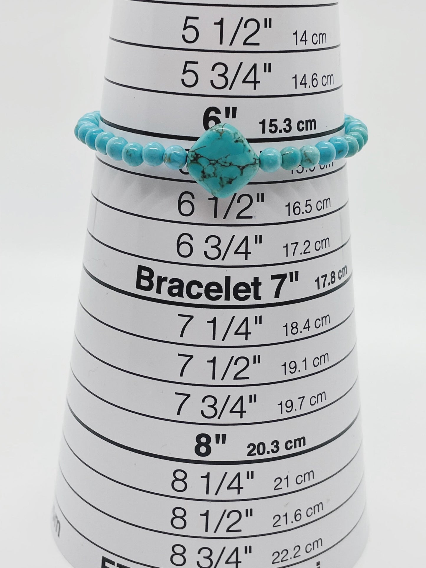 Turquoise and Turquenite Crystal Bracelet with Sterling Silver Clasp