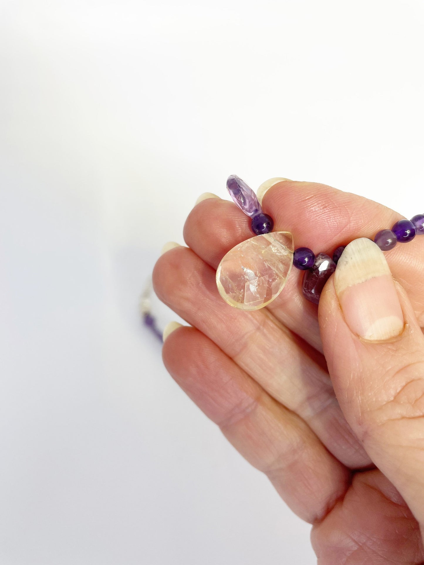 Gemstone Amethyst and Citrine Choker Necklace