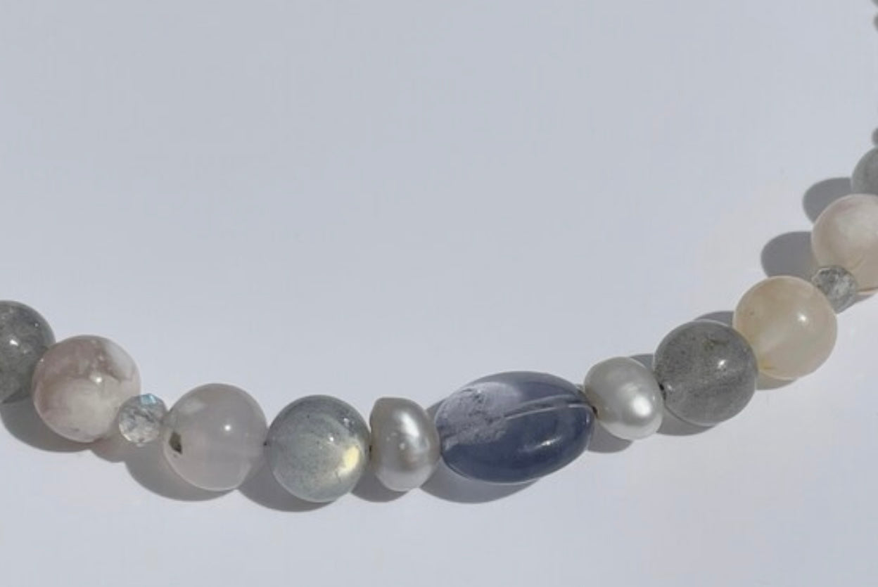 Moonstone Gemstone Breathbeads Necklace