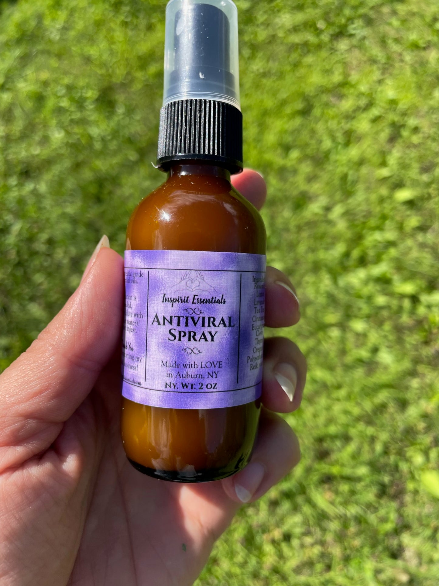 Antiviral Spray with Therapeutic Grade Essential Oils: Rosemary, Lemon, Lavender, Tea Tree, Cinnamon, Eucalyptus, Clove, Thyme, Oregano