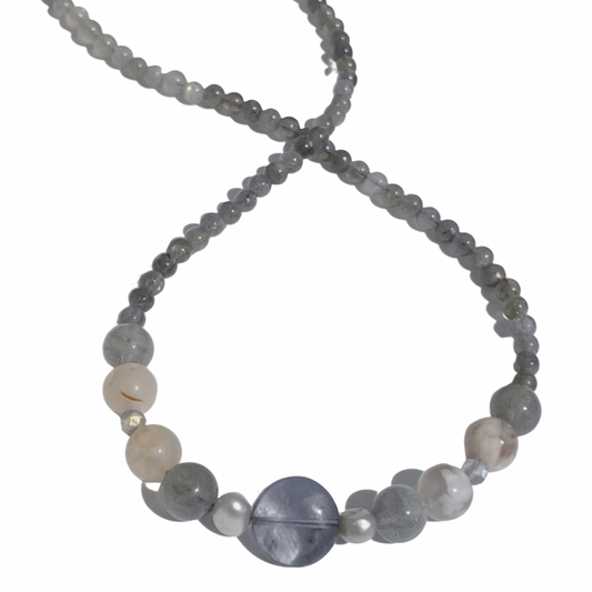 Moonstone Gemstone Breathbeads Necklace