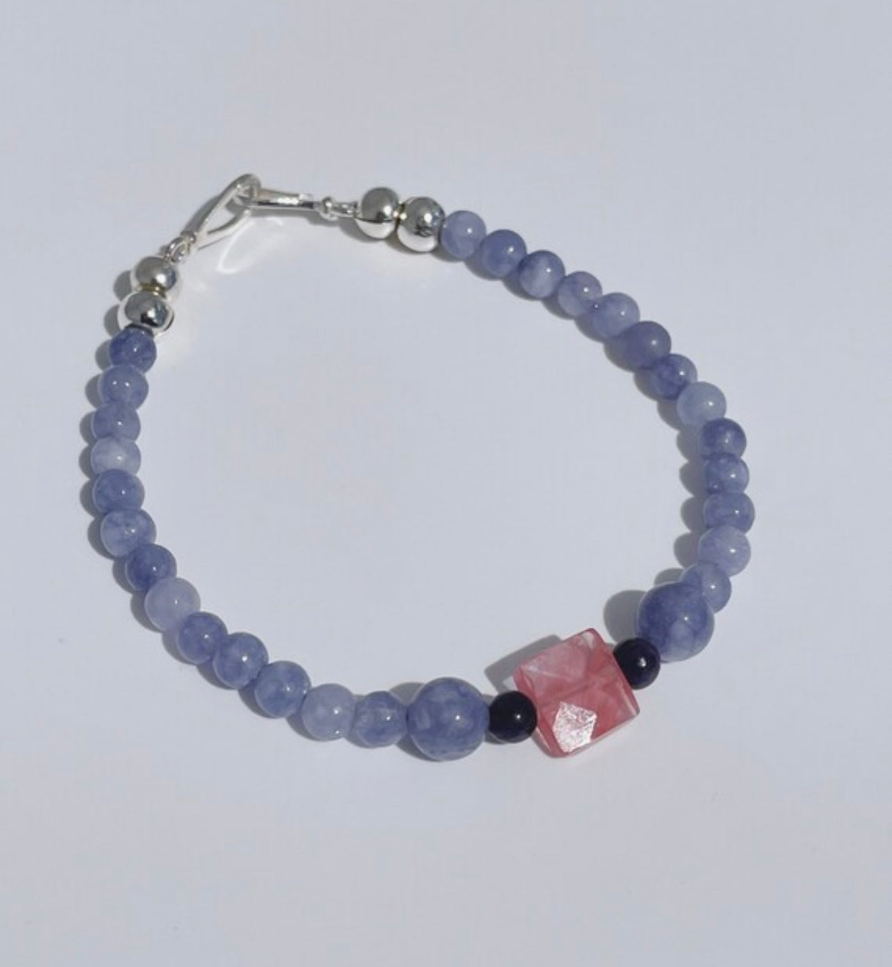 Tanzanite, Charoite, and Fire Quartz Gemstone Bracelet