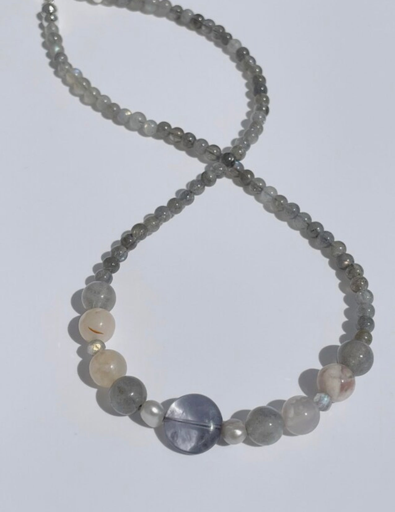 Moonstone Gemstone Breathbeads Necklace